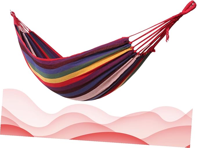 Swing Hammock Canvas Camping Hammock 200x80cm Thickened Outdoor Hanging Chair Colorful for Garden Patio Backyard Use