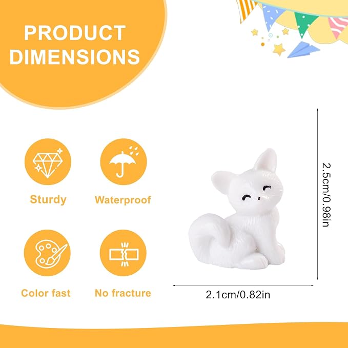 60 pcs Mini Resin Fox Many Styles Variety Tiny Animals Figures Miniature Little Small Animal Figurines Bulk for Micro Fairy Garden Landscape Accessories Hide Crafts Decor Aquarium