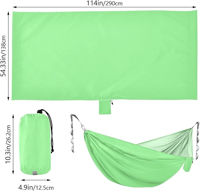 Pale Green Solid Color Pure Plain 330lb Capacity Outdoor Hammocks with Portabl Carry Bag Portable Hammock for Outside Patio Garden capas para la Lluvia