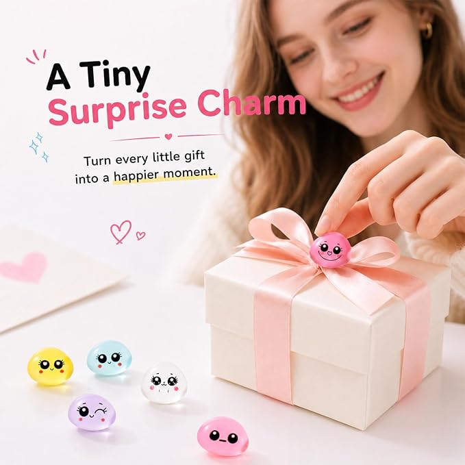 96 Pcs Mini Resin Expression Stones for Adult, Mini Trinkets, Figurines | Funny Meme Faces Figures for Desk Decor, Versatile for Miniature Landscapes, Potted Plants & DIY Crafts, Cute Party Favors