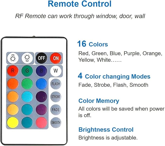Color LED Outdoor Landscape Spotlight Remote 10W RGB Waterproof Spot Light for Yard Tree Garden Halloween Christmas Lighting, 120V