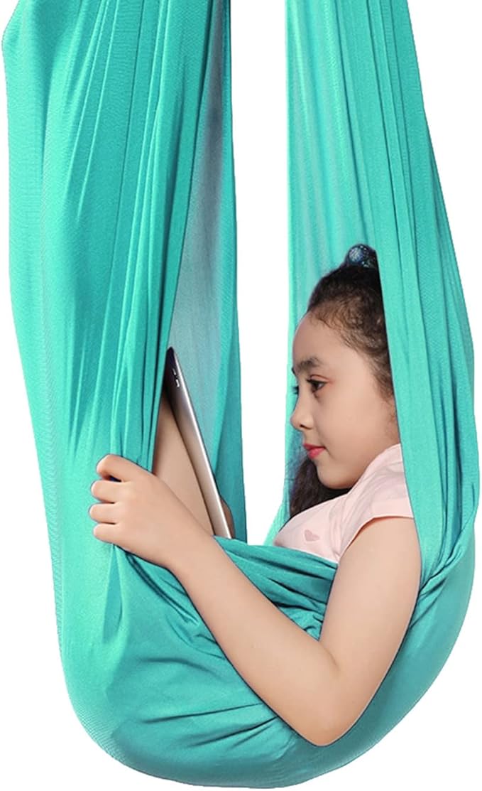 Sensory Swing for Adults Therapy Swing for Kids Indoor Outdoor Soothing Calming Snuggle Hammock Durable Soft Fabric Swing Help Children with Sensory Needs