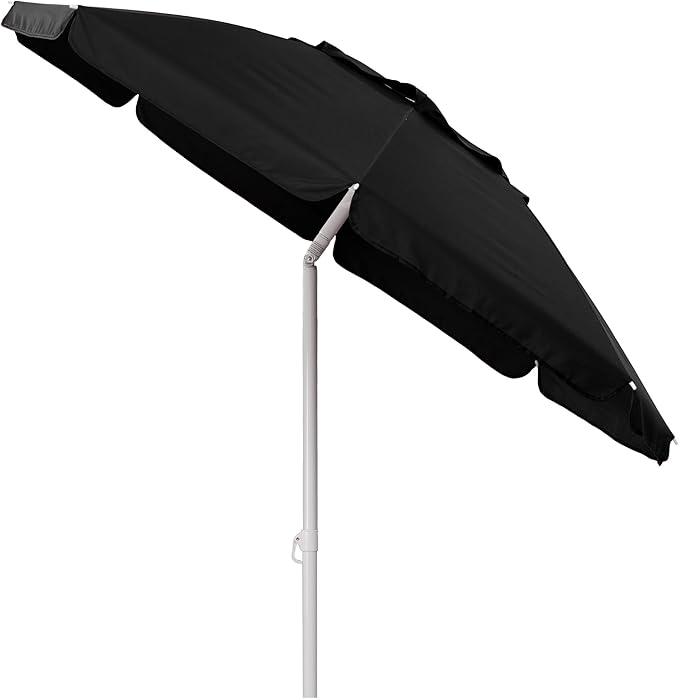 PICNIC TIME 5.5 Ft Portable Beach Umbrella, Lightweight UV Protection Sunshade with Tilt Pole & Carry Bag, Outdoor Canopy Umbrella for Beach, Sand, Pool, Patio, Camping, Travel, or Backyard Shade, (Black)