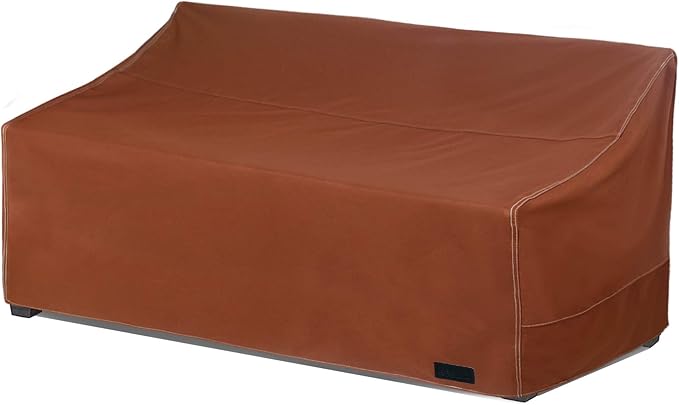 NettyPro Patio Sofa Couch Cover, Waterproof 600D Heavy Duty Outdoor Furniture 3 Seater Bench Cover, 88" Wx 38" Dx 35" H, Brown
