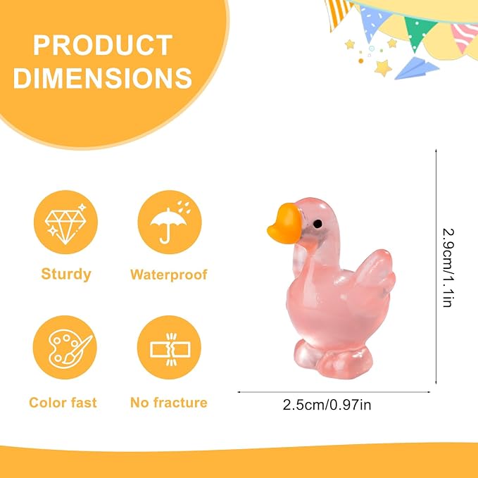 60 pcs Mini Resin Swan Many Styles Variety Tiny Luminous Animals Figures Miniature Little Small Animal Figurines Bulk for Micro Fairy Garden Landscape Accessories Hide Crafts Decor Aquarium
