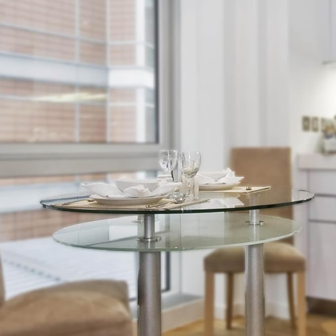 Clear Round Glass Table Top 3/8" Thick - Tempered Glass Table Top 36” - Replacement glass with Flat Polish Edge for Coffee Table, End Tables, and Dining Tables by Fab Glass and Mirror