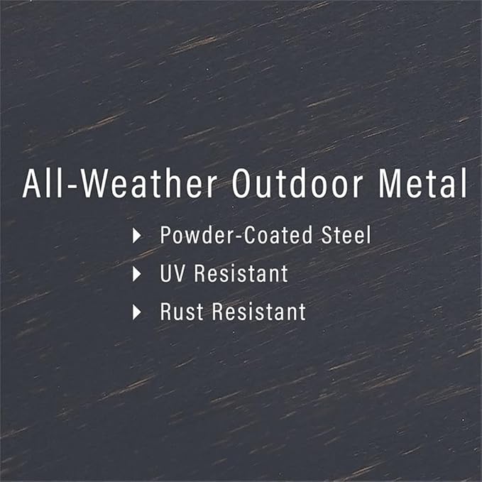 Afuera Living Coastal Metal Patio Coffee Table, 49.75" W x 26.38" D x 17.75" H, Oil Rubbed Bronze Finish, Weatherproof Rust-Protected Steel, Slatted Tabletop, Traditional Outdoor Balcony or Porch