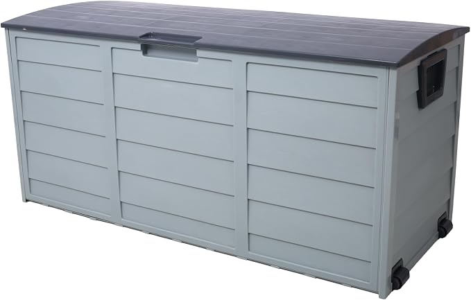 75 Gallon Resin Deck Box for Outdoor Storage Plastic Gray