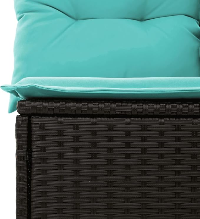 vidaXL Patio Sofa Set with Cushions 9 Piece, Outdoor Conversation Set, Sectional Sofa for Balcony Garden, Patio Furniture, Black Poly Rattan