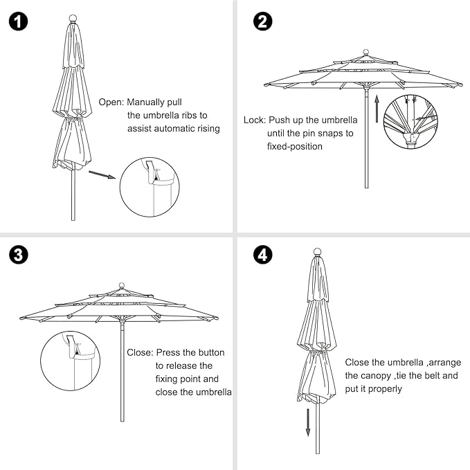 EliteShade USA 10-Year-Non-Fading 11ft 3-Tier Market Patio Umbrella, Commercial Grade Outdoor Table Umbrella with Cylinder Push-Up, Windproof & UPF 50+ UV Protection, Heavy Duty Ventilation for Garden, Deck, Pool, Backyard, Beach & Bistro, Forest Green