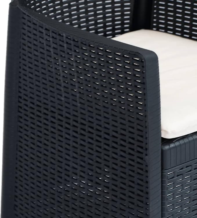 Bistro Set,Patio Lounge Set,Outdoor Patio Furniture,Outdoor Chat Conversation Set,Garden Furniture Sets,for Patio,Backyard,Garden,Outdoor,5 Piece Plastic Anthracite Rattan Look