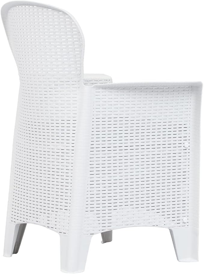 Bistro Set,Patio Lounge Set,Outdoor Patio Furniture,Outdoor Chat Conversation Set,Garden Furniture Sets,for Patio,Backyard,Garden,Outdoor,5 Piece Plastic White Rattan Look