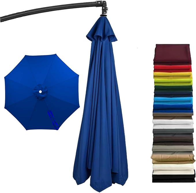 11ft Umbrella Replacement Canopy, Patio 8 Ribs Sun Umberlla Cover UV 50+ Protection Waterproof Cantilever for Garden, Backyard, Pool