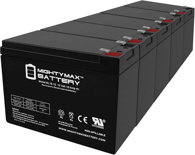 Mighty Max Battery 12V10AH Battery Replaces Powerland 10000W Portable Generator - 5 Pack