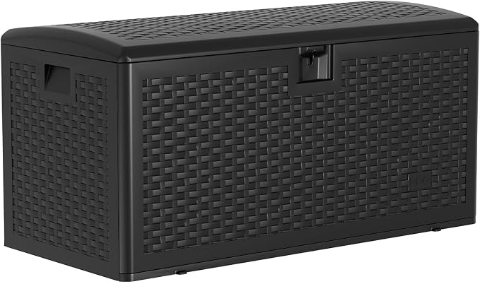 99 Gallon Waterproof Large Resin Deck Box Indoor Outdoor