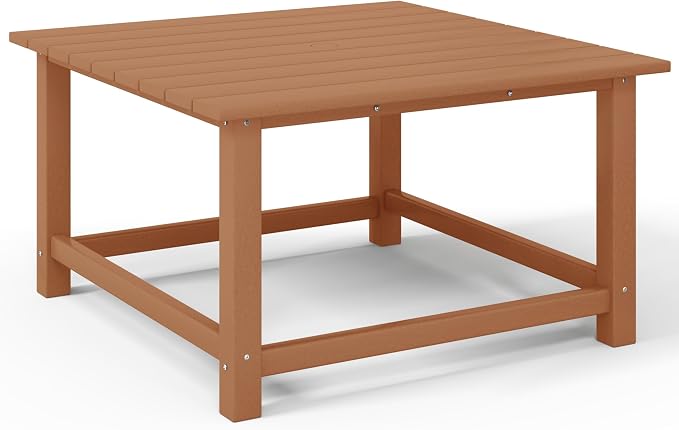 Costaelm Outdoor Kids Table, Toddler Dinner Table Baby Desk Outdoor Childrens Party Tables for Arts & Crafts, Snack Time, Multi-Activity Desk for Ages 2-8 in Classroom/Outside, Teak