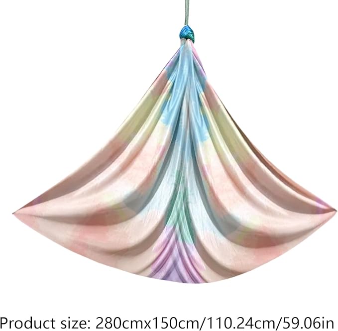 Yoga Swing, Silk Yoga Swing Set, Portable Lightweight Stretch Sensory Hammock Equipment, Aerial Silks Home, Soft Aerial Yogas Swings, for Sensory Experience Indoor Outdoor Home Gym