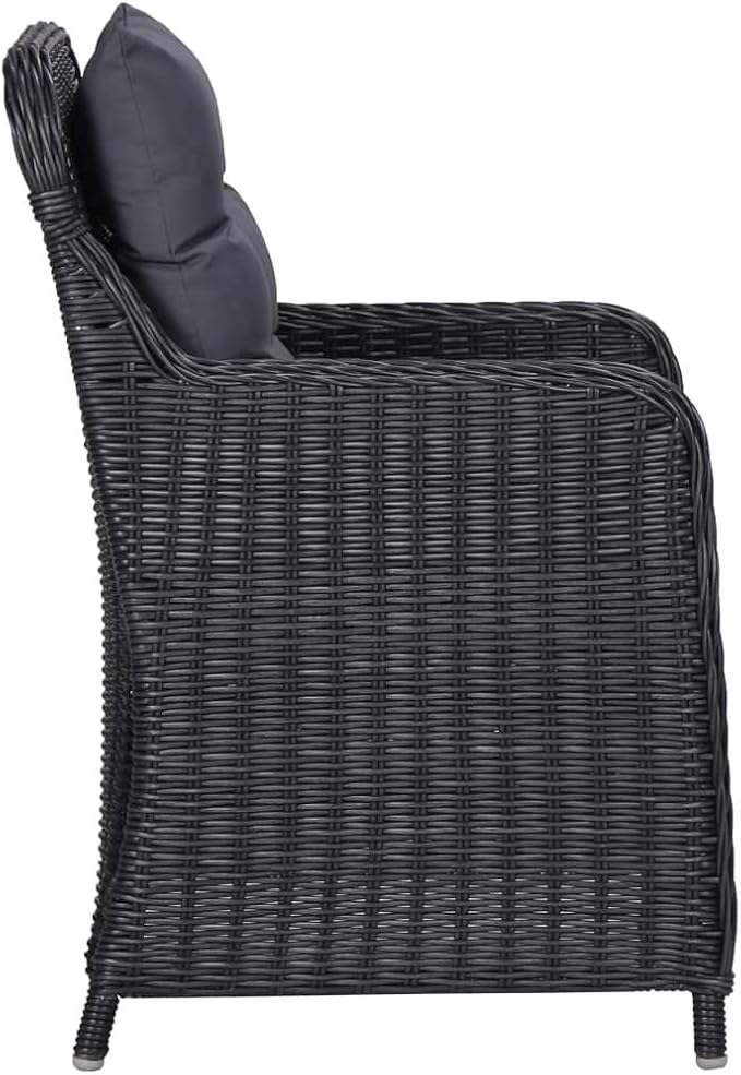 5 Piece Patio Dining Set,Outdoor Dining Set,Patio Furniture Set,Outdoor Patio Chairs,Porch Chair,Outdoor Coffee Table,Front Porch Furniture,Modern Set,Patio Dining,for Garden,Poolside, Black