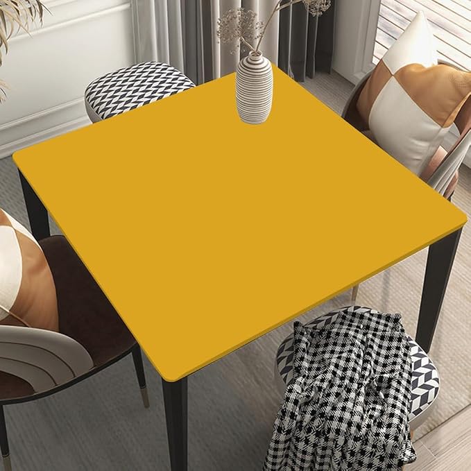 Square Fitted Tablecloth Suit for 30"x30" Table Goldenrod Stretch Table Topper Cap for Dining Kitchen Home Party Style52