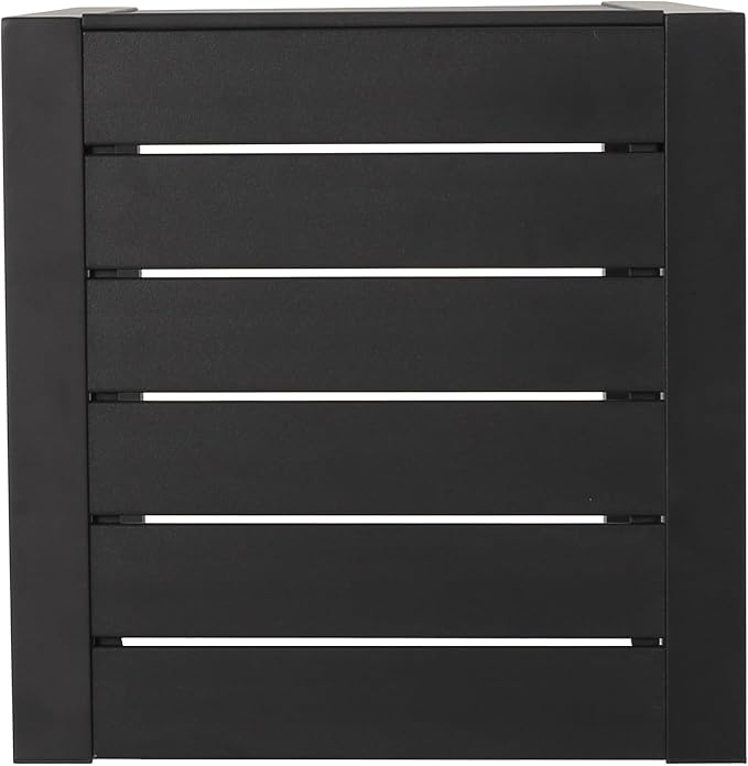C-Shaped Outdoor Side Table for Lounge Chair Relaxing: Slide Under Design Keeps Drinks & Phone at Hand - No Leg Room Lost - Rust-Resistant Aluminum Frame - 165 lbs Capacity - Matte Black