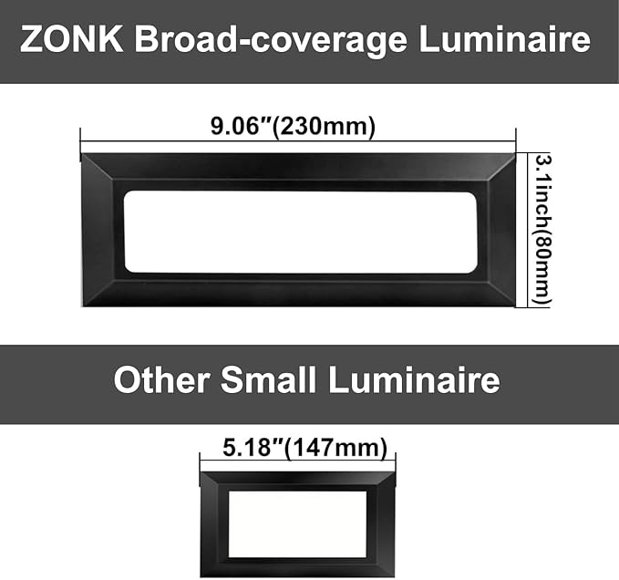 ZONK Upgraded Dimmable 3 Color LED Outdoor Indoor Step Lights, 3000K/4000K/5000K 3W 180lm, Waterproof IP65 Deck Stair Light, Retaining Wall Lights, 3 Pack