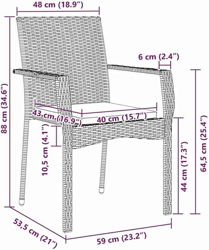Afuera Living 5 Piece Poly Rattan Patio Dining Set with Cushions, Gray Finish, Tempered Glass Top, Weather-Resistant, Modern Outdoor Seating for Garden or Patio, Seating Capacity 4, Lightweight