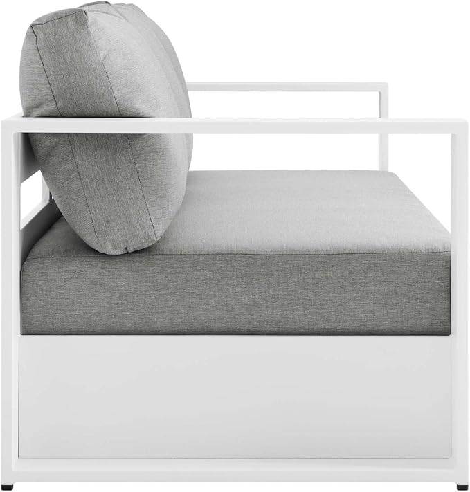 Modway Tahoe 2-Piece Fabric/Powder-Coated Aluminum Outdoor Set in Gray/White