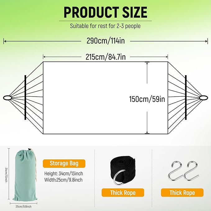 Portable Hammock,Bohemian Hammock,Rope Hammock,Suitable,Yard, Beach, Backyard,Garden (Khaki) 79 * 39