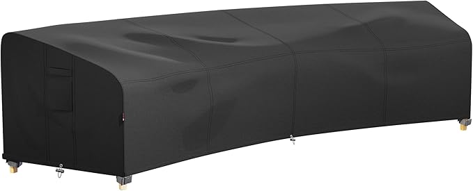 iBirdie Outdoor Sectional Cover for 190" Back 128" Front Curved Shaped Patio Sofa Waterproof Weatherproof 600D Heavy Duty Garden Furniture Cover for Outside Sectional Couch