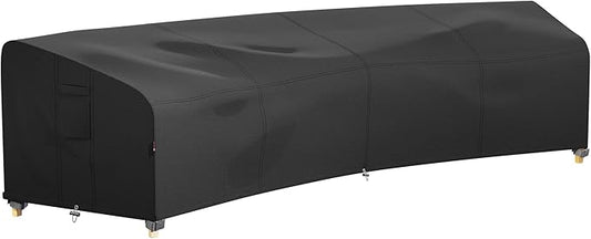 iBirdie Outdoor Sectional Cover for 190" Back 128" Front Curved Shaped Patio Sofa Waterproof Weatherproof 600D Heavy Duty Garden Furniture Cover for Outside Sectional Couch