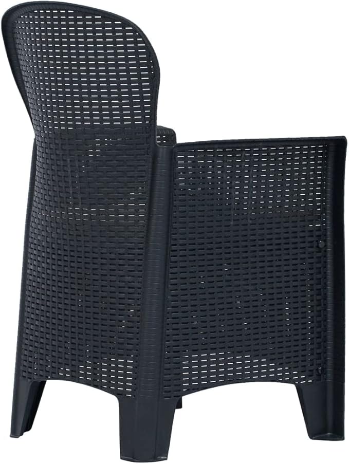 Bistro Set,Patio Lounge Set,Outdoor Patio Furniture,Outdoor Chat Conversation Set,Garden Furniture Sets,for Patio,Backyard,Garden,Outdoor,5 Piece Plastic Anthracite Rattan Look