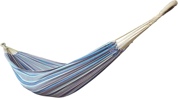 Bliss Hammocks BH-400-SC 40" Wide Hammock w/Hand-Woven Rope Loops & Hanging Hardware, Outdoor, Patio, Backyard Durable, Cotton and Polyester Blend, 220 Lbs Capacity, Sail Cloth