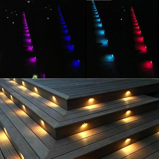Low Voltage LED Deck Lights Color Changing, 2W 12-24VAC/DC Replaceable RGBW G4 LED Bulb for Christmas Low Voltage Deck Lighting 2-Count with Waterproof Connectors