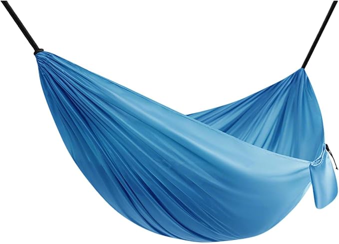 Portable Camping Hammock, Double Hammock for Outdoor Travel and Hiking, Lightweight Hammock with Tree Straps, Hammock Chair for Patio Garden