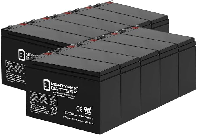 Mighty Max Battery 12V 8Ah Battery for Steele SP-GG120 1200W Generator - 10 Pack