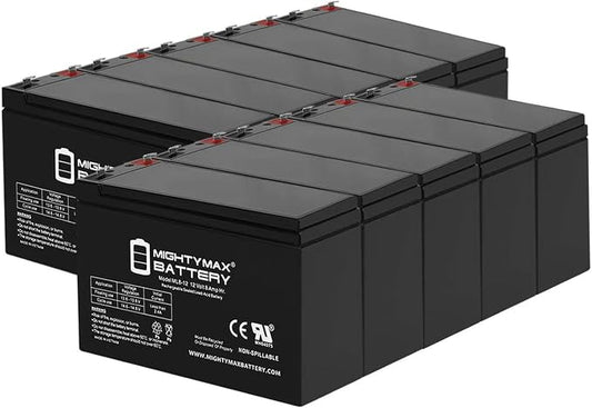 Mighty Max Battery 12V 8Ah Battery for Steele SP-GG120 1200W Generator - 10 Pack