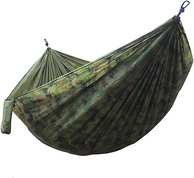 NOBRIM Camping Hammock Light Portable Hammock Nylon Color Matching Hammock Outdoor High Capacity for Double Person Recreation Vacation