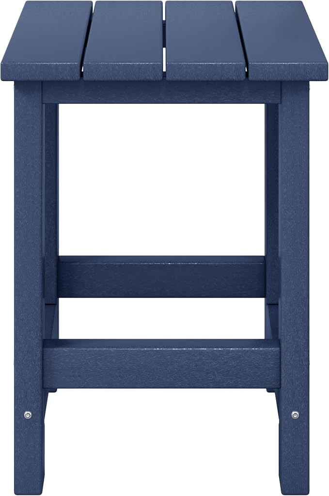 WestinTrends Malibu Kids Outdoor Patio Furniture HDPE Adirondack Square Side Table, Navy Blue