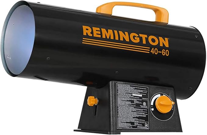 Remington LP Forced Air Heater, Portable 60,000 BTU Space Heater for up to 1500 Square Feet - Liquid Propane Gas Powered, Tank Not Included