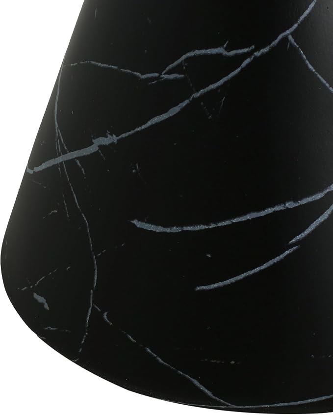 Outdoor Side Table, Black Marble Finish, Hourglass Shape