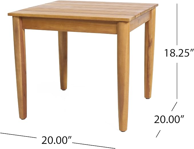 Patio Side Table, Square Acacia Wood, Teak