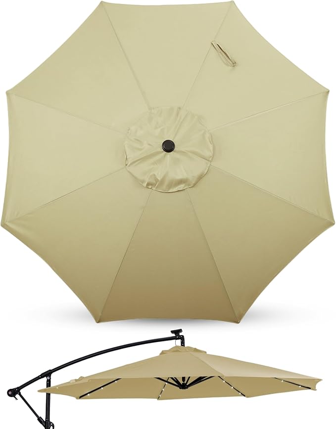 10ft Patio Umbrella Replacement Canopy for 8 Ribs, Outdoor Umbrella Canopy ONLY, Market Umbrella Top, Water-Resistant & UV-Protective
