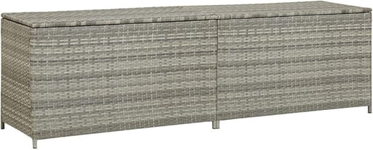 Patio Storage Box Poly Rattan,Storage Bench,Patio Box,Outdoor Storage Box,Toy Box,Porch Storage Box,for Patio Furniture Outdoor Cushions,Garden Tools and Pool Toys, 78.7"x19.6"x23.6" Gray
