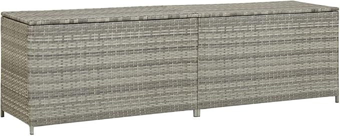 Patio Storage Box,Outdoor Toy Box,Pillow Storage,Pool Storage,Water Resistant PE Liner for Patio Furniture Cushions,Garden Tools, Pool Toys, Poly Rattan 78.7"x19.6"x23.6" Gray
