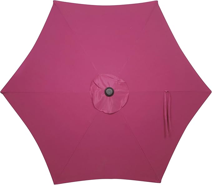Blissun 7.5 ft Patio Umbrella, Yard Umbrella, Outdoor Market Umbrella with Push Button Tilt Crank, Fuchsia