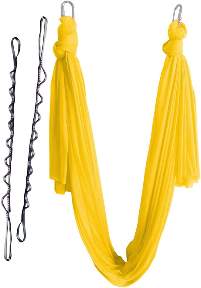 Aerial Yoga Hammock 5.5 Yards Yoga Swing Pilates Silk Home Gym Fitness Include hardware,Daisy Chain, Pose Guide