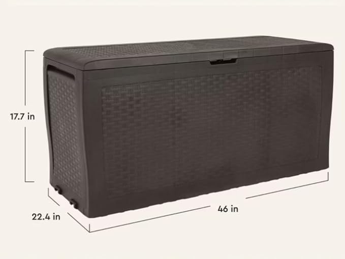 70 Gallons Large Outdoor Resin Deck Box, Brown