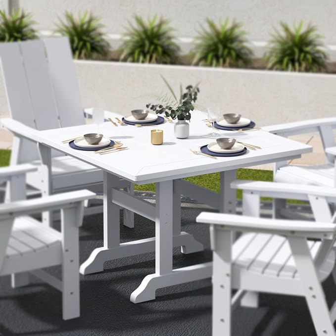 HDPE Laguna 43" Square Dining Table,White