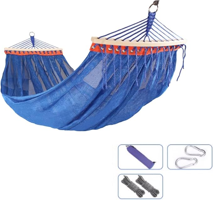Nylon Rope Hammock Outdoor Camping Multifunctional Easy to Store Strong and Easy to Install Hammock(Green)