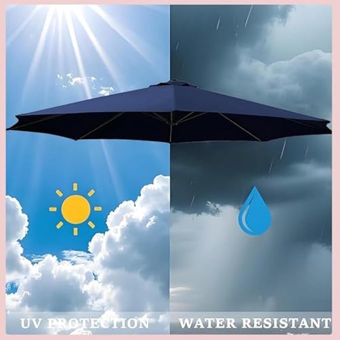 Patio Umbrella Replacement Canopy, 8 Arm Umbrella Replacement Cover, 6.5/7.5/8.2/9/10/11.5/13 Feet, Suitable For Patio
